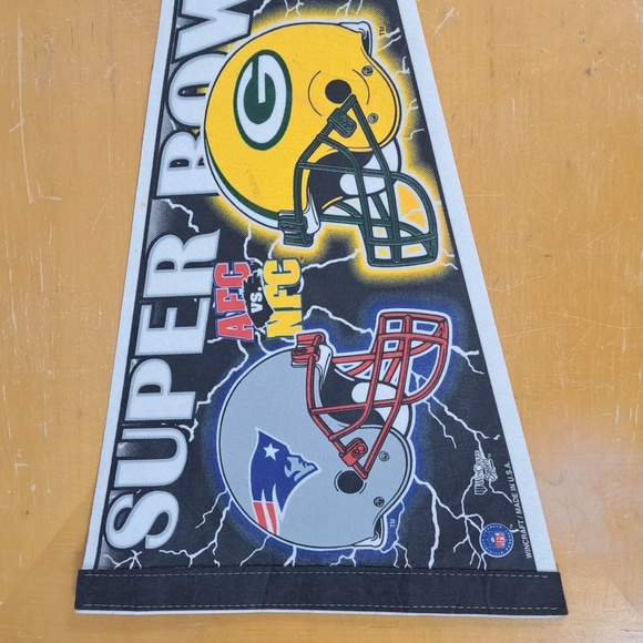 Vintage 50s & 1997 set of 2 Green Bay Packers NFL team wool & felt pennants - Picture 6 of 10